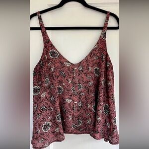 Mauve Floral Tank Top (size medium)